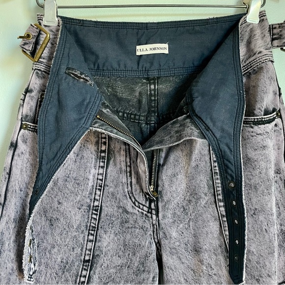 Ulla Johnson Albie Lilac Belted High Waisted Wide Leg Jeans Women’s 0 Acid Wash - Picture 12 of 16
